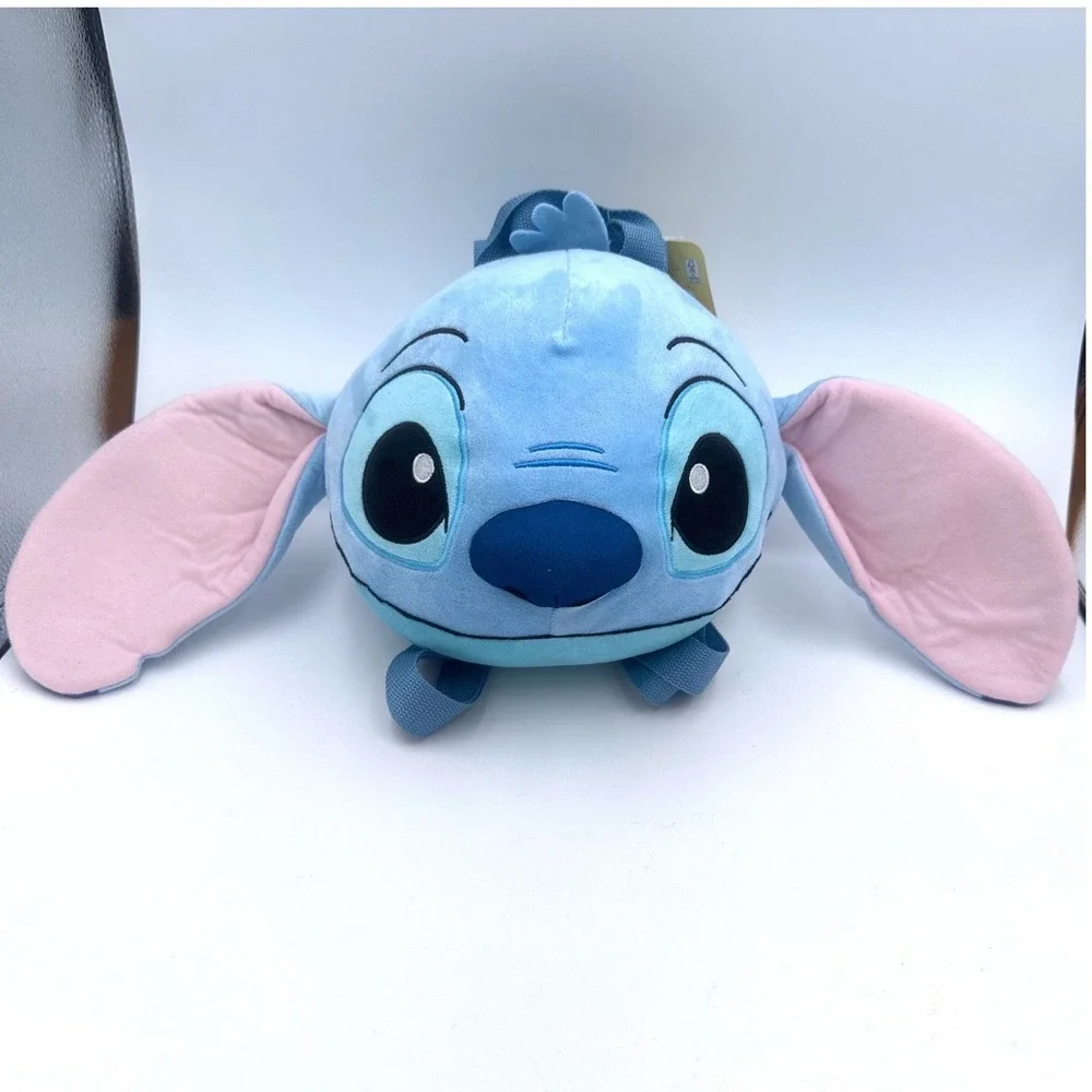 Disney Lilo &‎ Stitch Plush Backpack Bioworld Blue 3D Character Head Bag NWT